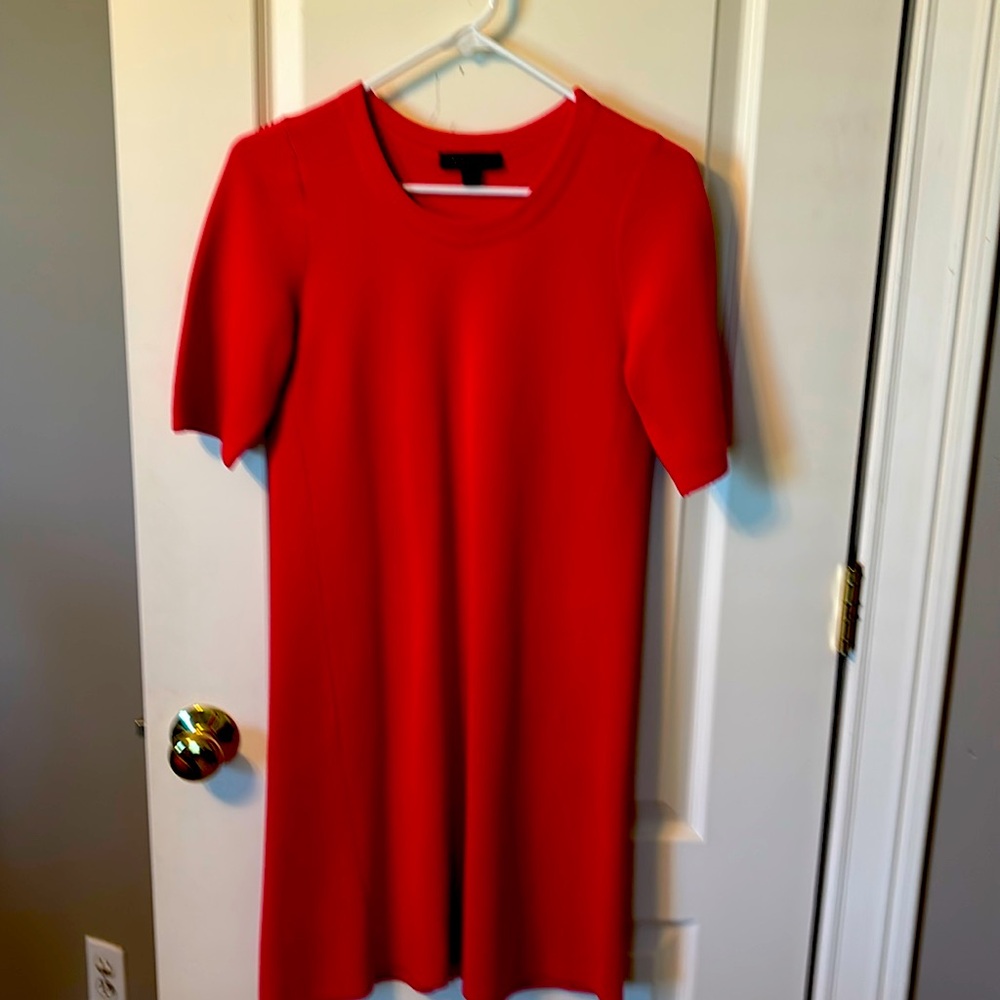 Ann Taylor womens size S knit short sleeve round neck a line sweater dress